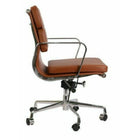 Plata Import Alark Office Chair Pu Leather Upholstery Low Back Metal Frame - Tan-Seat 20" W x 23 D; Back 20" H
