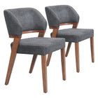 Zuo Sunobu Dining Chair - Azure Grey/Walnut - Set of 2-Assembly required