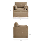 Modway Wellfleet Slipcovered Linen-Blend Armchair - Almond-Linen-Blend Fabric Upholstery