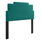 Modway Kasia Performance Velvet Twin Headboard - Teal-Twin Headboard
