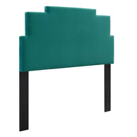 Modway Kasia Performance Velvet Twin Headboard - Teal-Twin Headboard