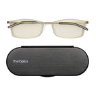 ThinOptics FrontPage Brooklyn Blue Light Blocker - 1.5-Ultra-flexible, titanium alloy (nitinol) bridge is 10x more elastic than steel springs and guaranteed to never break
