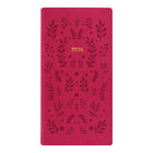 Letts 2026 Woodland Week-to-View Planner with Embossed Cover - 6-7/8" x 3-1/8" - Pink - Multilingual -Week-to-view minimalist format with space for each day of the week