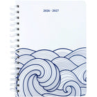 Pierre Belvédère 2026-2027 Weekly/Monthly Academic Planner - 6-1/4" W x 8-1/2" H - Waves - Bilingual-Keep track of deadlines and appointments