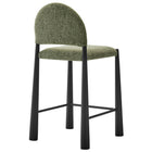 Modway Hayley Upholstered Fabric Counter Stools 2-Piece Set - Black/Leaf-Fully Assembled