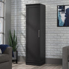 Sauder HomePlus Storage Cabinet - Raven Oak-One fixed shelf in the center plus the bottom shelf provides five total shelves