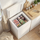HOMCOM Compact Chest Mini Freezer - 3.5 cu. ft.- White-Features a front drain hole for simple manual defrosting and cleaning