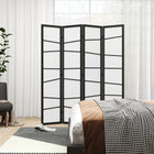 HOMCOM 4 Panel Freestanding Room Divider - White-Materials: Non-woven Fabric, Paulownia Wood 
