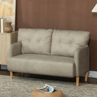 HOMCOM 58" Loveseat Sofa for Bedroom with Cushions - Beige-High-density foam seat cushion with S-springs for comfort