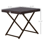 Outsunny Rattan Coffee Table for Balcony - Brown-Hand woven UV resistant and weather resistant PE wicker, fade resistant and easy to clean   