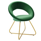 Modway Nouvelle Performance Velvet Dining Chair - Gold/Emerald - 2 Pack-Dense Foam Padding