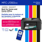 Brother Work Smart MFC-J1360DW Wireless Colour Inkjet All-in-One Printer-Easy to use with Cloud app connections. Print from and scan to popular Cloud apps, including Google Drive, Dropbox, Box, OneDrive, and more from the simple-to-use 1.8” colour display on your printer
