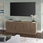 Hudson&Canal Hanson TV Stand for TV's up to 75" - Antiqued Grey Oak-Product Dimensions: 15.5" L x 70" W x 24" H