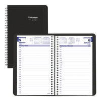 Blueline 2027 Daily Planner with Spiral binding - 8" x 5" - Black - Bilingual-12-Month: January 2027 to December 2027