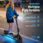 Gyrocopters FlashX Electric Scooter for Adults & Teens - Speed 32 kmph - Range 32 km - APP - Black-Stand out during low-light rides with the eye-catching blue LED lights integrated into the wider, comfort-focused deck