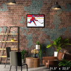 Nick Suzuki Montreal Canadiens Shooting Follow Through - Framed Canvas - 31" x 22"-Officially licensed by the NHL and NHLPA