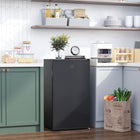 HOMCOM Mini Fridge with Freezer and Reversible Door - Black-5-level adjustable temperature settings controlled by the thermostat knob