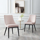 Modway Viscount Performance Velvet Dining Chair - Pink-Black Rubberwood Legs