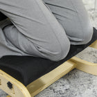 HOMCOM Ergonomic Adjustable Kneeling Chair - Black-Stable birch wood frame ensures durability and support