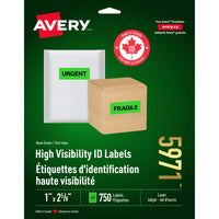 Avery Neon Green Laser/Inkjet High Visibility Labels, 2-5/8" x 1", 750 Pack (05971)-Easy to customize with free templates and designs using Avery® Design & Print Online Software