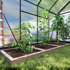 Outsunny Polycarbonate Greenhouse - 6' x 8' x 6.6' - Grey- A sliding door makes access to plants easy and allows you to walk in with equipment
 