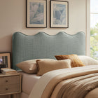 Modway Athena Striped Fabric Upholstered Full Size Headboard - Spa Blue Stripe-Dense Foam Padding