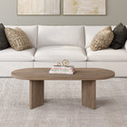 Hudson&Canal Alma 48"W Oval Coffee Table - Antiqued Grey Oak-Features easy assembly