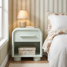 Modway Bellamy Curved 1-Drawer Nightstand - Sage-Elongated Drawer Handle