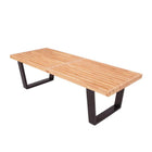 Nicer Furniture Nelson Wooden Bench - Natural - 60"-Medium: L18.5 x W60 x H14.5