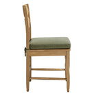 Modway Jax Oak Wood Dining Chair With Wavy Razor Back and Cushion - Weathered Oak Sage-Armless Design