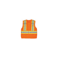 Zenith Safety Csa Compliant High Visibility Surveyor Vest, High Visibility Orange, Large - 6 Pack-Colour: High Visibility Orange