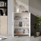 HOMCOM 23.6" L Storage Cabinet with Double Doors - White-Smooth particleboard surface for easy maintenance