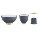Manhattan Comfort Anderson Modern Leatherette Upholstered Coffee Table and End Tables - Grey - Set of 3-Modern Coffee Table and End Table Set of 3 for Living Room Use