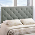 Modway Theodore Upholstered Fabric Queen Headboard - Grey-Deep button tufting