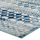 Modway Reflect Giada Abstract Diamond Moroccan Trellis Indoor/Outdoor Area Rug - 5 ft W x 8 ft L - Ivory/Blue-8