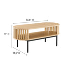 Modway Fortitude Wood Coffee Table - Oak-Open Storage