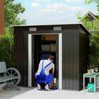Outsunny Outdoor Garden Storage Shed with Lockable Doors - Black-Ample space for storing outdoor and pool equipment 