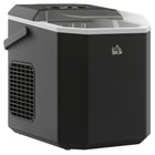 HOMCOM Ice Maker with Scoop Basket - Black-Air cooling system ensures fast ice production