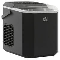 HOMCOM Ice Maker with Scoop Basket - Black-Air cooling system ensures fast ice production
