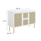 Modway Chaucer 48" Double Sink Bathroom Vanity - White-Adjustable Shelves