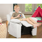 Flash Furniture Deluxe Padded Contemporary Vinyl Kids Recliner with Storage Arms - White-White Vinyl Upholstery