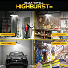 Bell+Howell Highburst Pro LED High Bay Shop Light - 10000 Lumens-Use indoors or outdoors: IP66 waterproof design allows you to use this light in both wet and dry conditions, use it to illuminate your work area, whether it's inside or out