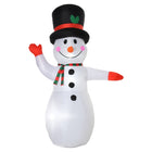HOMCOM Lit Inflatable Waving Snowman Christmas Yard Decoration-Snowman waving hands inflatable brings a cohesive Christmas display together 
