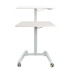 Ezywork Height Adjustable 29.5"- 44" Mobile Standing Desk - White   -Lift mechanism: Gas Spring