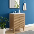 Modway Render 24" Bathroom Vanity - Oak/White-Adjustable Storage Shelf
