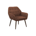 Monarch Specialties Upholstered 33"H Contemporary Accent Chair With Walnut Metal Legs - Rust Fabric-This contemporary accent chair features comfortable foam cushioning and soft touch fabric, creating a cozy and inviting seating experience that enhances your space with a clean, contemporary look suited to any fashionable style.