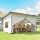 Outsunny 12 ft W x 12 ft L Pop Up Canopy Tent - UPF50+ 420D Instant Shelter - Silver-Pop-up design for tool-free setup in just 30 minutes