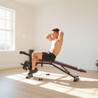 Soozier Adjustable Weight Bench with Wheels-The adjustable 80 mm thick elbow pad on this workout bench offers comfort