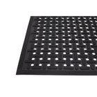 Edgewood Flex Comfort Drain Grease Resistant Open Top Wet Area Anti-Fatigue Mat - 3' W x 5' L x 3/8" D - Black-Nitrile Rubber