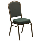 Flash Furniture HERCULES Series Crown Back Stacking Banquet Chair in Green Patterned Fabric - Gold Vein Frame-500 lb. Weight Capacity